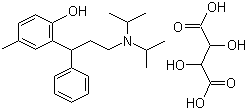 结构式 CAS# 124937-52-6, 酒石酸托特罗定