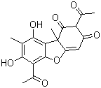 Usnic acid molecular structure (CAS 125-46-2)