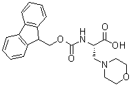 structure of CAS# 1251903-85-1, (alphaS)-alpha-[[(9H-Fluoren-9-ylmethoxy)carbonyl]amino]-4-morpholinepropanoic acid