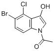 structure of CAS# 125328-76-9, 1-(5-Bromo-4-chloro-3-hydroxy-1H-indol-1-yl)ethanone