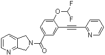 structure of CAS# 1253291-12-1, [4-(Difluoromethoxy)-3-[2-(2-pyridinyl)ethynyl]phenyl](5,7-dihydro-6H-pyrrolo[3,4-b]pyridin-6-yl)methanone;GRN 529