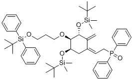 structure of CAS# 1254276-84-0, (Z)-[2-{(3R,4R,5R)-3,5-bis(tert-butyldimethylsilanyloxy)-2-methylene-4-(3-(tert-butyldiphenylsilanyloxy)propoxy)cyclohexylidene}ethyl]diphenylphosphine oxide;Eldecalcitol Intermediate