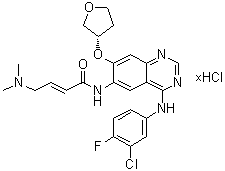结构式 CAS# 1254955-21-9, N-[4-[(3-氯-4-氟苯基)氨基]-7-[[(3S)-四氢-3-呋喃基]氧基]-6-喹唑啉基]-4-(二甲基氨基)-2-丁烯酰胺盐酸盐