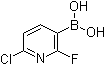 结构式 CAS# 1256345-66-0, 6-氯-2-氟吡啶-3-硼酸