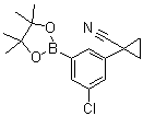 结构式 CAS# 1256360-48-1, 1-[3-氯-5-(4,4,5,5-四甲基-1,3,2-二氧杂环戊硼烷-2-基)苯基]环丙烷甲腈