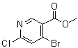 结构式 CAS# 1256790-93-8, 4-溴-6-氯-3-吡啶羧酸甲酯