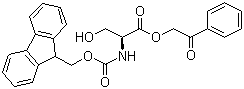 structure of CAS# 125760-26-1, N-(9-Fluorenylmethoxycarbonyl)-L-serine phenacyl ester;Phenacyl N-(9-fluorenylmethoxycarbonyl)-L-serinate