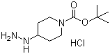 结构式 CAS# 1258001-18-1, 4-肼基哌啶-1-羧酸叔丁酯盐酸盐