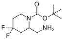 structure of CAS# 1259011-99-8, Tert-butyl 2-(aminomethyl)-4,4-difluoropiperidine-1-carboxylate