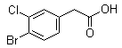 structure of CAS# 1261643-24-6, 4-Bromo-3-chlorobenzeneacetic acid