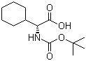 structure of CAS# 127095-92-5, (R)-2-tert-Butoxycarbonylamino-3-cyclohexylpropionic acid;Boc-beta-cyclohexyl-D-alanine; Boc-Hexahydro-D-phenylalanine