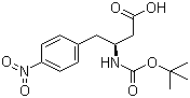 结构式 CAS# 127106-71-2, Boc-(S)-3-氨基-4-(4-硝基苯基)丁酸; (S)-N-叔丁氧羰基-3-氨基-4-(4-硝基苯基)丁酸