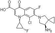 7-[(7R)-7-Amino-5-azaspiro[2.4]hept-5-yl]-8-chloro-6-fluoro-1-[(1S,2R)-2-fluorocyclopropyl]-1,4-dihydro-4-oxo-3-quinolinecarboxylic acid molecular structure (CAS 127199-06-8)