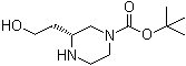 结构式 CAS# 1272421-10-9, (3R)-3-(2-羟基乙基)-1-哌嗪羧酸叔丁酯