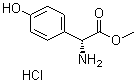 structure of CAS# 127369-30-6, Methyl (2S)-amino(4-hydroxyphenyl)ethanoate hydrochloride
