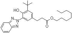 structure of CAS# 127519-17-9, 3-(2H-Benzotriazolyl)-5-(1,1-di-methylethyl)-4-hydroxy-benzenepropanoic acid octyl esters