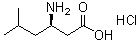 structure of CAS# 1276055-44-7, (3R)-3-Amino-5-methylhexanoic acid hydrochloride (1:1)