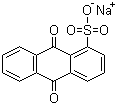 structure of CAS# 128-56-3, 1-Anthraquinonesulfonic acid sodium salt;9,10-Dihydro-9,10-dioxo-1-anthraquinonesulfonic acid sodium salt