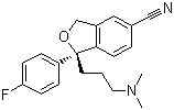 结构式 CAS# 128196-01-0, 依他普仑; 1-(3-二甲基氨基丙基)-1-(4-氟苯基)-1,3-二氢异苯并呋喃-5-甲腈