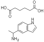 结构式 CAS# 1282097-87-3, 1-(1H-吲哚-5-基)乙胺己二酸盐