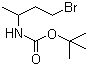 structure of CAS# 128412-15-7, (3-Bromo-1-methylpropyl)carbamic acid tert-butyl ester