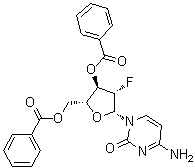 4-Amino-1-(3,5-di-O-benzoyl-2-deoxy-2-fluoro-beta-D-arabinofuranosyl)-2(1H)-pyrimidinone molecular structure (CAS 128495-99-8)