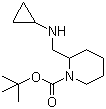 结构式 CAS# 1289386-32-8, 2-[(环丙基氨基)甲基]-1-哌啶甲酸叔丁酯