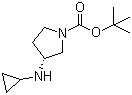 structure of CAS# 1289584-93-5, (3R)-3-(Cyclopropylamino)-1-pyrrolidinecarboxylic acid tert-butyl ester