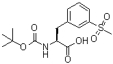 structure of CAS# 1289646-76-9, N-[(1,1-Dimethylethoxy)carbonyl]-3-(methylsulfonyl)-L-phenylalanine;N-Boc-3-(methylsulfonyl)-L-phenylalanine; (S)-2-((tert-butoxycarbonyl)amino)-3-(3-(methylsulfonyl)phenyl)propanoic acid