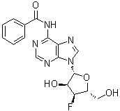 结构式 CAS# 129054-67-7, 3'-脱氧-3'-氟-N6-苯甲酰基腺苷