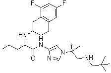 structure of CAS# 1290543-63-3, Nirogacestat;(2S)-2-[[(2S)-6,8-Difluoro-1,2,3,4-tetrahydro-2-naphthalenyl]amino]-N-[1-[2-[(2,2-dimethylpropyl)amino]-1,1-dimethylethyl]-1H-imidazol-4-yl]pentanamide; Nirogacestat; PF 03084014; PF 3084014