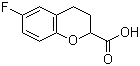 structure of CAS# 129101-37-7, (R)-6-Fluoro-3,4-dihydro-2H-1-benzopyran-2-carboxylicacid ;6-Fluorochromane-2-carboxylic acid