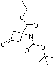 结构式 CAS# 129287-91-8, 1-[(叔丁氧羰基)氨基]-3-氧代环丁烷羧酸乙酯