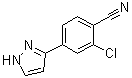 structure of CAS# 1297537-37-1, 2-Chloro-4-(1H-pyrazol-3-yl)benzonitrile