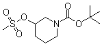 structure of CAS# 129888-60-4, 3-(Methylsulfonyloxy)piperidine-1-carboxylic acid tert-butyl ester;tert-Butyl 3-[(methylsulfonyl)oxy]piperidine-1-carboxylate