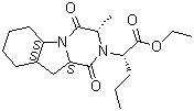 structure of CAS# 129970-98-5, Perindopril Impurity F;(alphaS,3S,5aS,9aS,10aS)-Decahydro-3-methyl-1,4-dioxo-alpha-propylpyrazino[1,2-a]indole-2(1H)-acetic acid ethyl ester