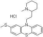 structure of CAS# 130-61-0, Thioridazine hydrochloride;10-[2-(1-Methyl-2-piperidyl)ethyl]-2-(methylthio)-10H-phenothiazine hydrochloride