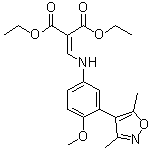 结构式 CAS# 1300031-60-0, 2-[[[3-(3,5-二甲基-4-异恶唑基)-4-(甲氧基)苯基]氨基]亚甲基]丙二酸二乙酯