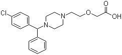 structure of CAS# 130018-77-8, Levocetirizine;Alerlisin; 2-[2-[4-[(4-Chlorophenyl)-phenyl-methyl]piperazin-1-yl]ethoxy]acetic acid