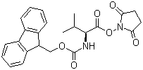 structure of CAS# 130878-68-1, N-[(9H-Fluoren-9-ylmethoxy)carbonyl]-L-valine 2,5-dioxo-1-pyrrolidinyl ester;[(1S)-1-[[(2,5-Dioxo-1-pyrrolidinyl)oxy]carbonyl]-2-methylpropyl] 9H-fluoren-9-ylmethyl carbamate