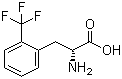 structure of CAS# 130930-49-3, 2-(Trifluoromethyl)-D-phenylalanine;(2R)-2-Amino-3-[2-(trifluoromethyl)phenyl]propanoic acid