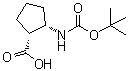 结构式 CAS# 130981-12-3, (1R,2S)-2-[(叔丁氧羰基)氨基]环戊烷羧酸