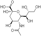 结构式 CAS# 131-48-6, N-乙酰神经氨酸; 唾液酸