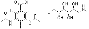 structure of CAS# 131-49-7, Methylglucamine diatrixoate;Cardiografin; Diatrizoate meglumine; Diatrizoate methylglucamine; Ditrizoate methylglucamine; Gastrografin; Hypaque 13.4; Hypaque 60; Hypaque M 30; Hypaque meglumine; Meglumine amidotrizoate; Meglumine diatrizoate; Methylglucamine 3,5-diacetamido-2,4,6-triiodobenzoate; Methylglucamine diacetyldiaminetriiodobenzoate; Methylglucamine diatrixoate; Methylglucamine diatrizoate; Methylglucammonium 2,4,6-triiodo-3,5-dipropionamidobenzoate; N-Methylglucamine diatrizoate; Reno M 60; Reno-M-Dip; Renograffin M 76; Renografin; Renurix; Unipaque; Urografic acid methylglucamine salt; Urovist