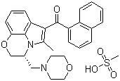 structure of CAS# 131543-23-2, WIN 55212-2 mesylate;(R)-(+)-[2,3-Dihydro-5-methyl-3-(4-morpholinylmethyl)pyrrolo[1,2,3-de]-1,4-benzoxazin-6-yl]-1-naphthalenylmethanone mesylate