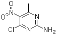 structure of CAS# 13162-24-8, 4-Chloro-6-methyl-5-nitro-2-pyrimidinamine;2-Amino-4-chloro-6-methyl-5-nitropyrimidine; NSC 73543