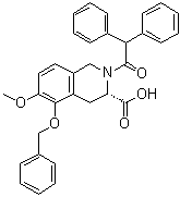 结构式 CAS# 1316755-16-4, (3S)-2-(2,2-二苯基乙酰基)-1,2,3,4-四氢-6-甲氧基-5-苄氧基-3-异喹啉羧酸