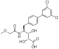 结构式 CAS# 1319207-44-7, 4,5-二脱氧-5-(3',5'-二氯[1,1'-联苯]-4-基)-4-[(2-甲氧基乙酰基)氨基]-L-阿拉伯糖酸