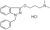 structure of CAS# 132-69-4, Benzidamine hydrochloride ;1-Benzyl-3-(3-[dimethylamino]propoxy)-1H-indazole hydrochloride