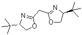 structure of CAS# 132098-54-5, Bis((4S)-4-tert-butyl-4,5-dihydrooxazol-2-yl)methane;2,2'-Methylenebis[(4S)-4-tert-butyl-4,5-dihydro-2-oxazole]